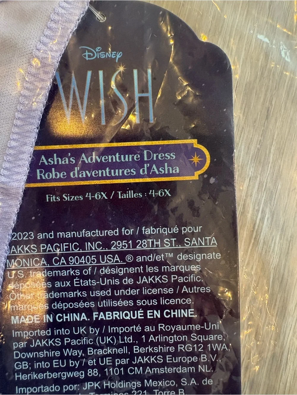 Disney Wish Asha’s Adventure Dress Purple Costume with Pink Belt